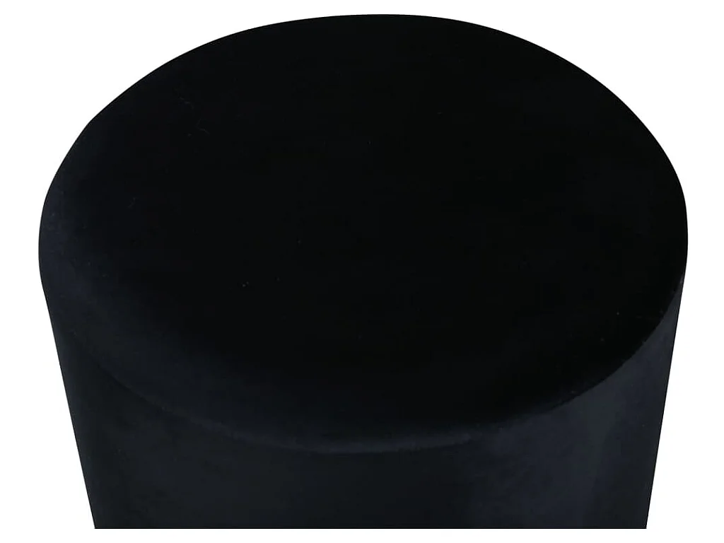 Benji Pouf, Hocker Ø35cm Velour schwarz, Messing.