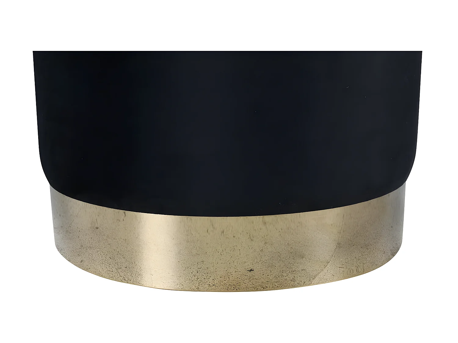 Pouf Benji 35x35x42,5 cm Velours Noir et laiton