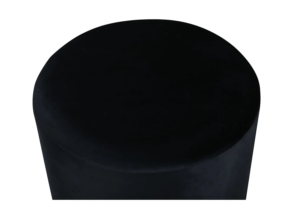 Pouf Benji 35x35x42,5 cm Velours Noir et laiton