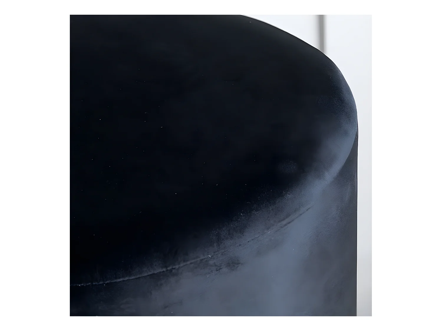 Pouf Benji 35x35x42,5 cm Velours Noir et laiton