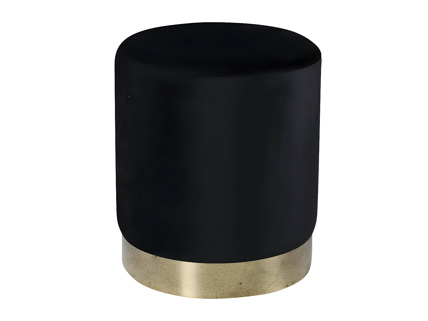 Pouf Benji 35x35x42,5 cm Velours Noir et laiton