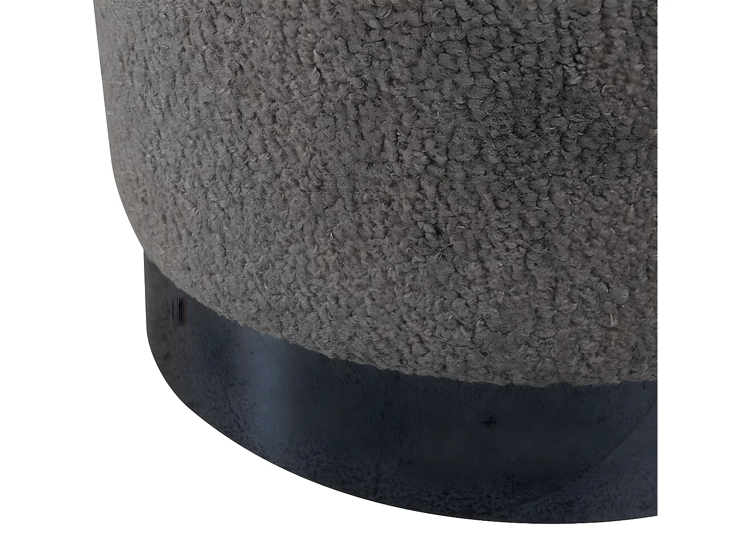 Pouf Benji 35x35x42,5 cm Pelliccia Nero e Grigio