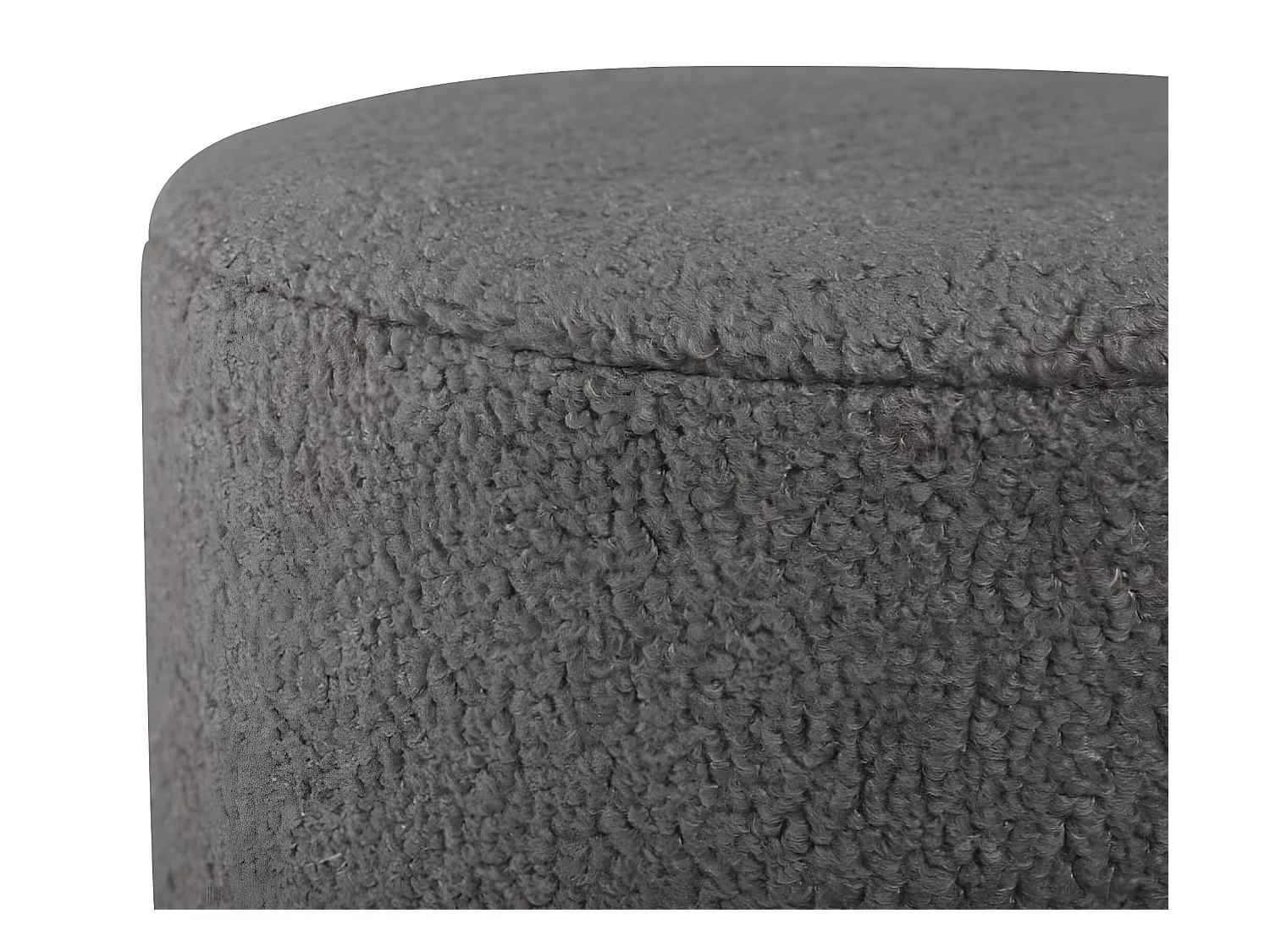 Benji poef, hocker Ø35cm teddystof zwart, bruin.