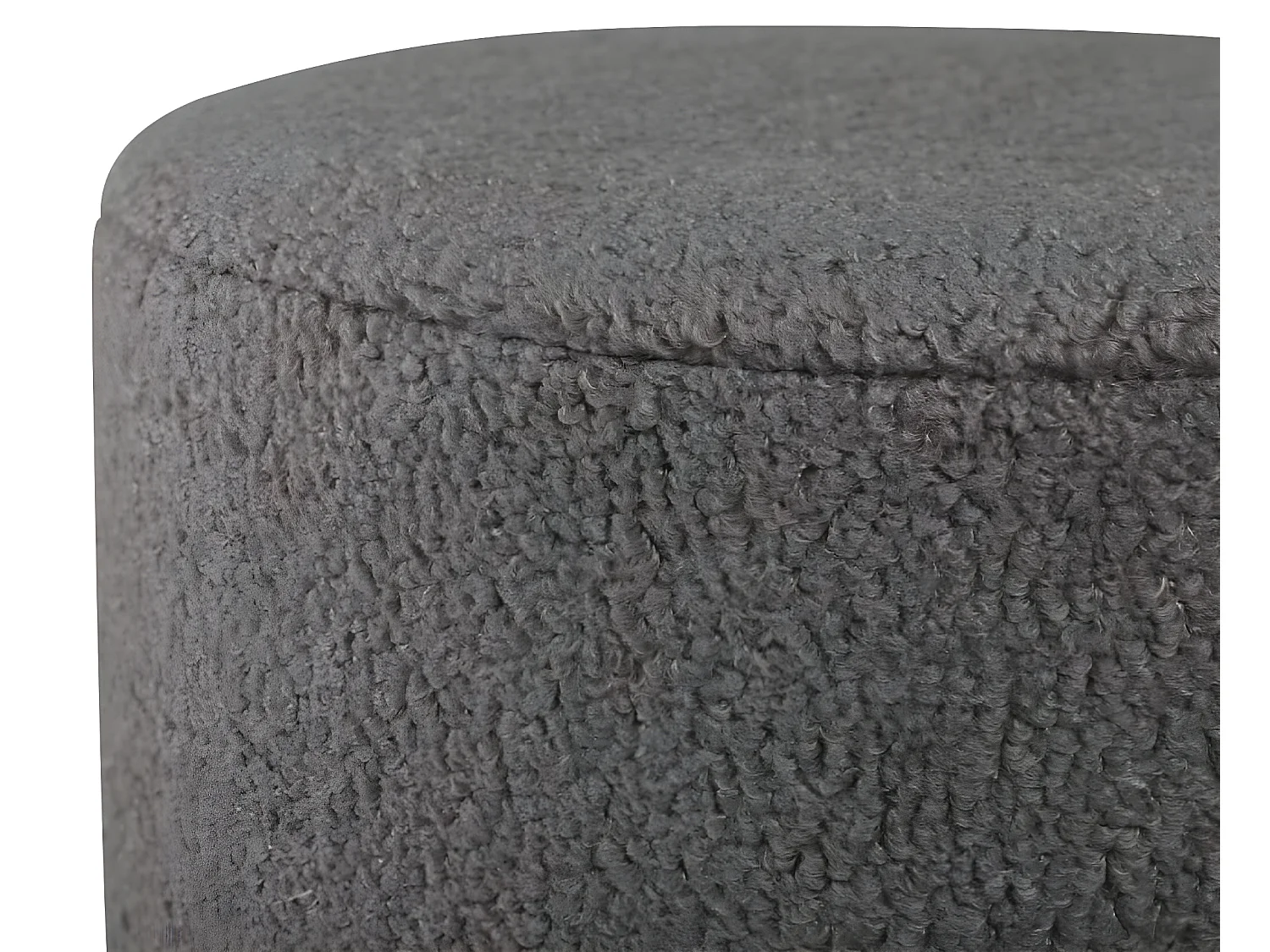 Pouf Benji 35x35x42,5 cm Teddy Noir et grège