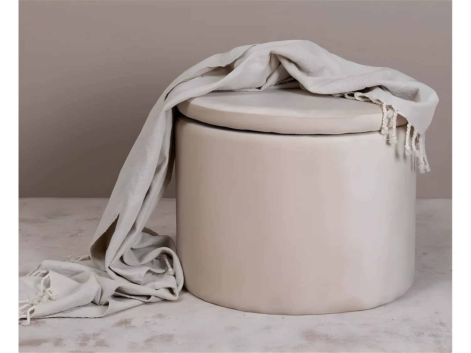 Venture Home Pouf Dunken 51x51x43 cm Velluto Beige