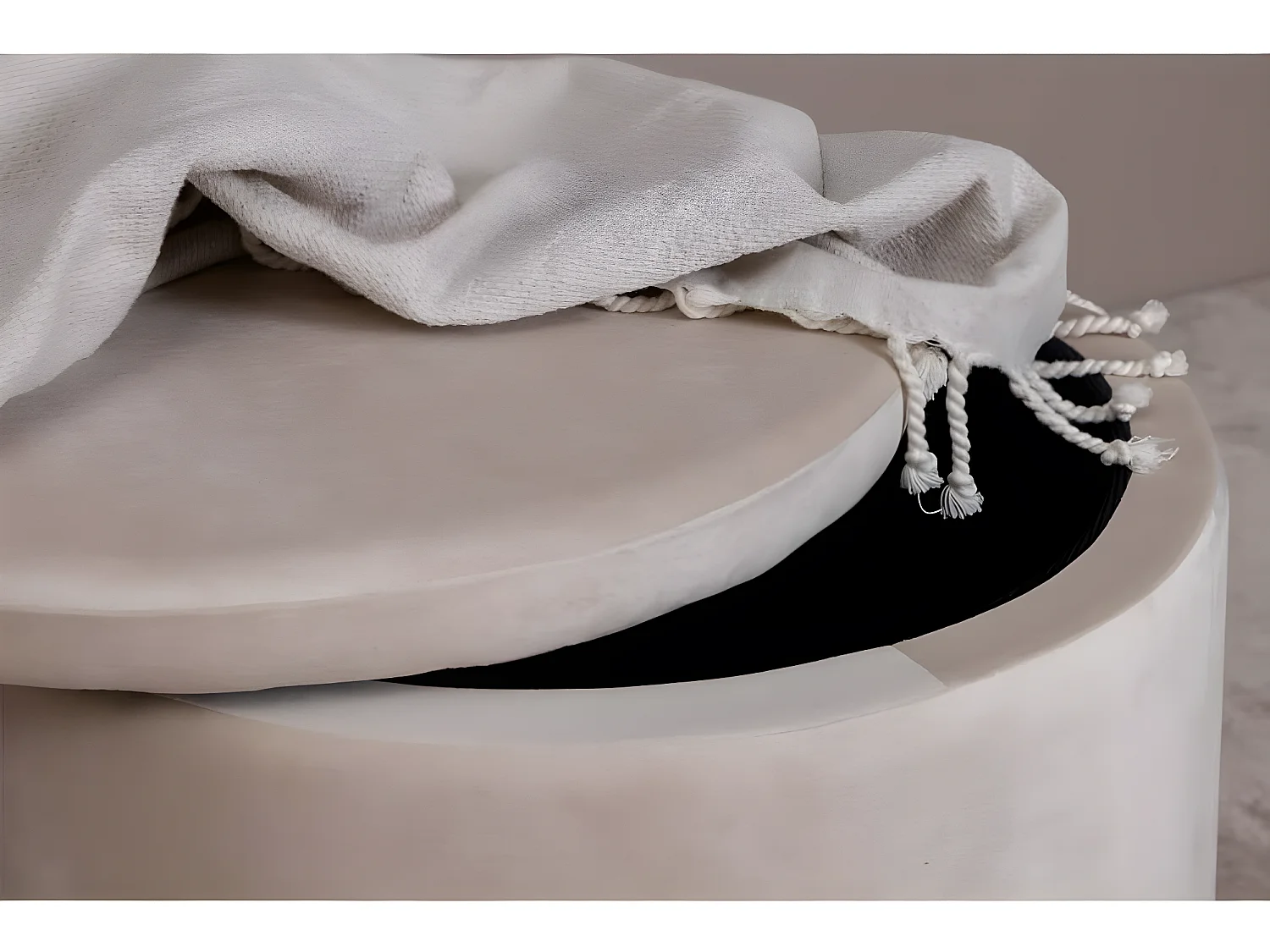 Venture Home Pouf Dunken 51x51x43 cm Velluto Beige