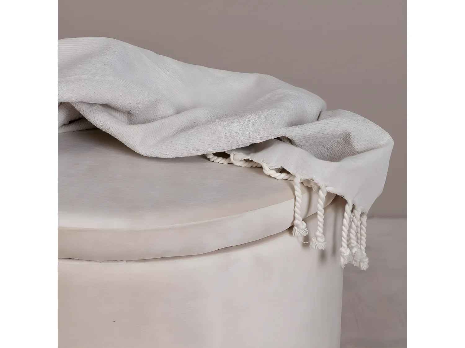 Venture Home Pouf Dunken 51x51x43 cm Velluto Beige