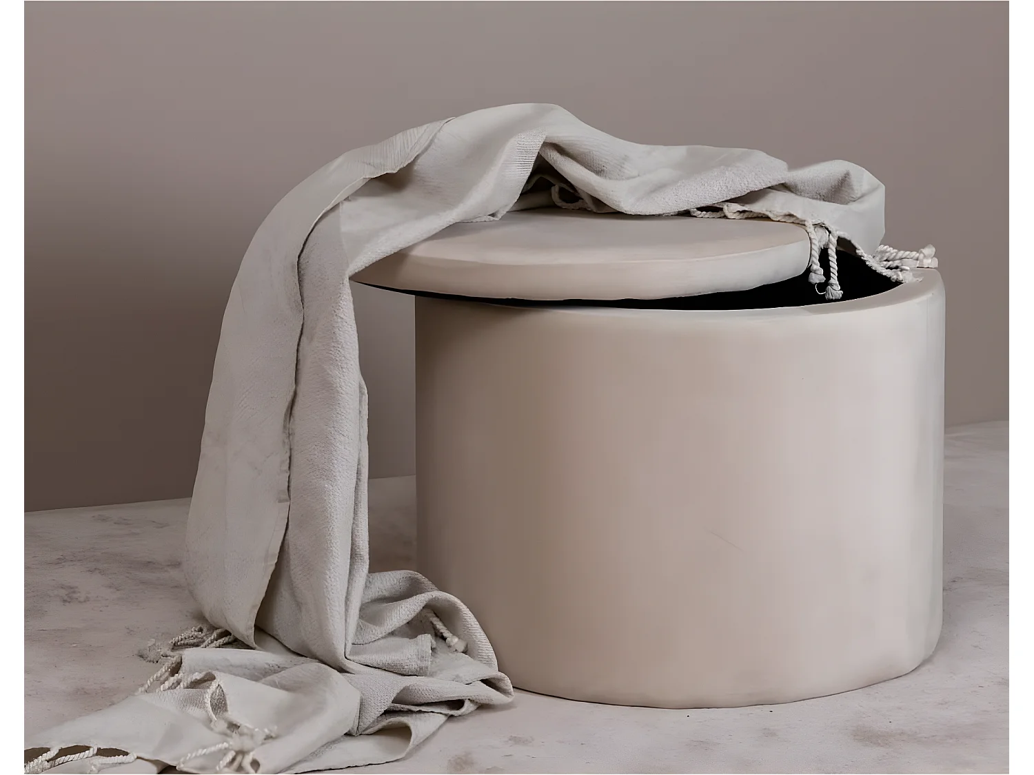 Pouf Dunken 51x51x43 cm Velours Beige