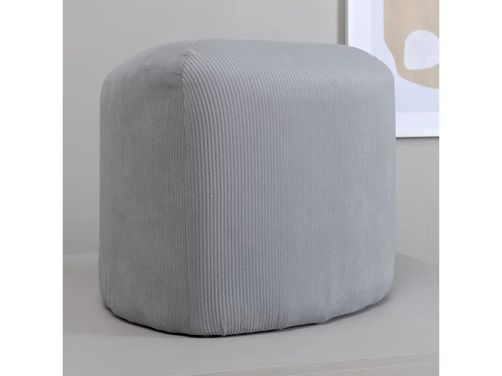 Poef Peg 46x46x41 cm ribfluweel grijs