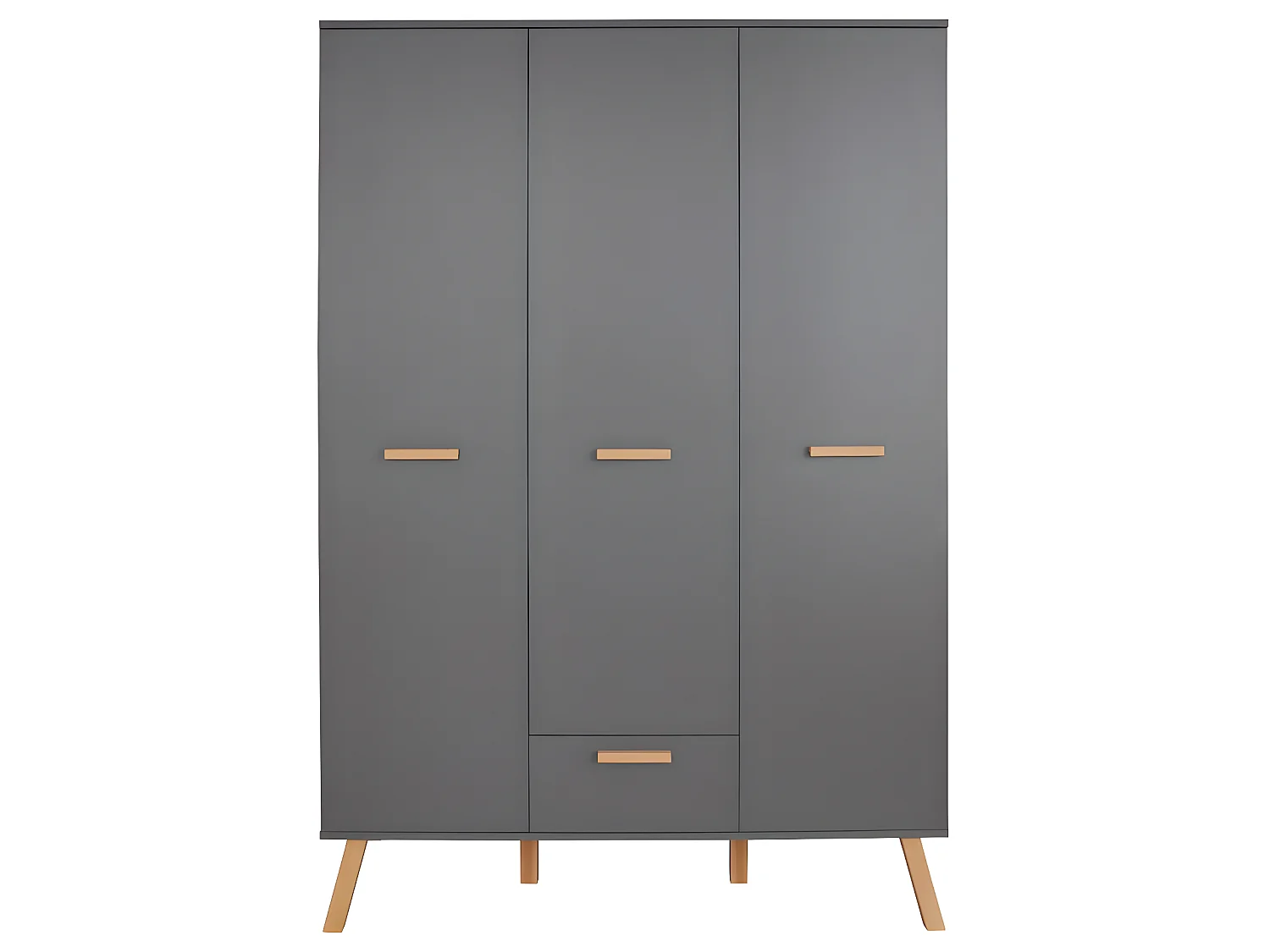 MatsBaby Armoire pour enfants 3 portes, 1 tiroir, gris.