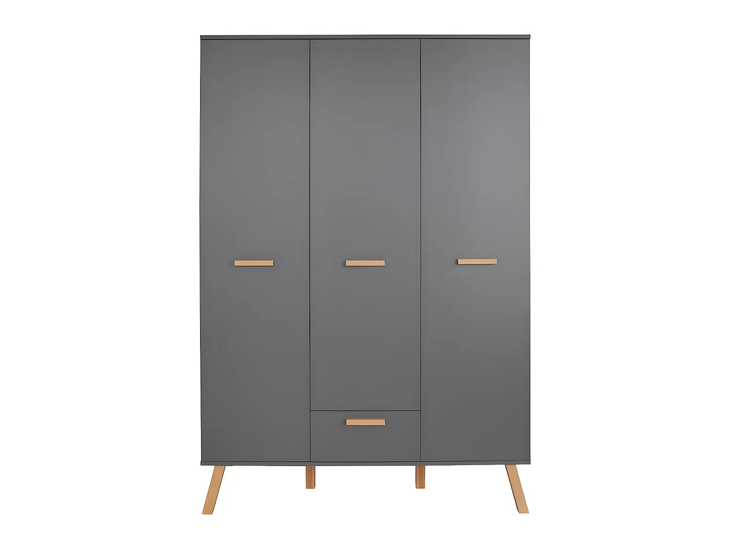 MatsBaby Armoire pour enfants 3 portes, 1 tiroir, gris.