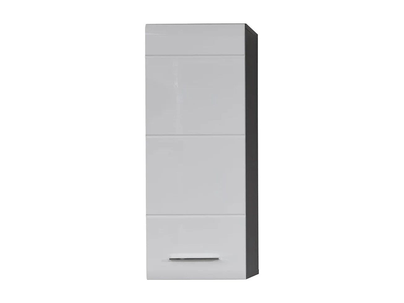 Kinzo wandkast 1 deur glanzend wit en asgrijs 2 deuren 1 lade 30 cm