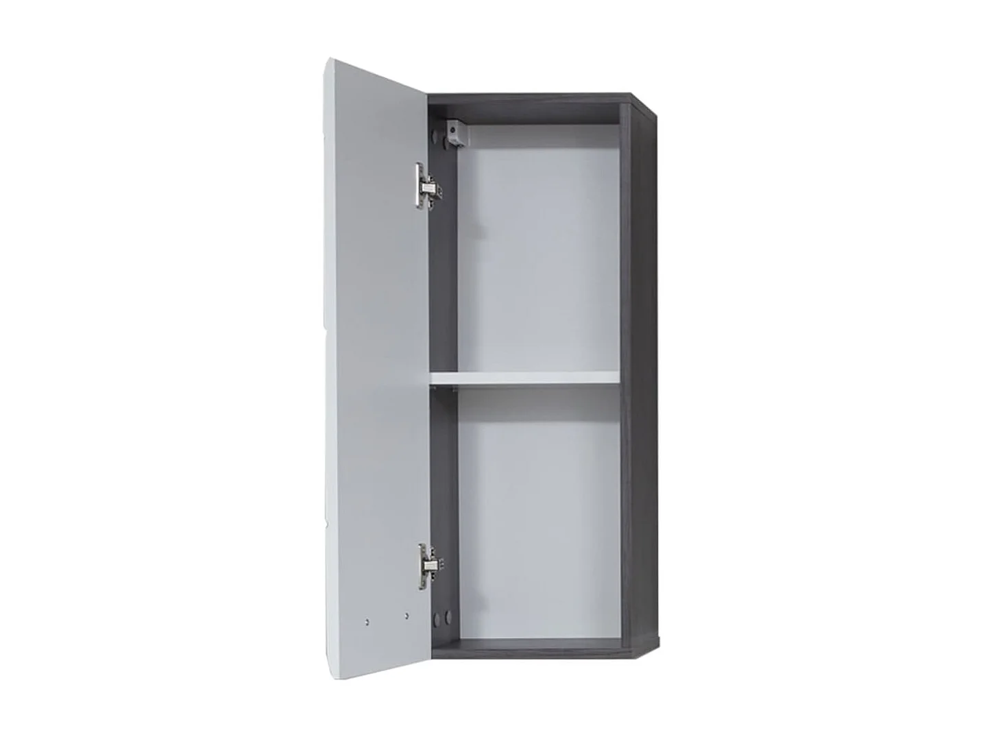 Kinzo wandkast 1 deur glanzend wit en asgrijs 2 deuren 1 lade 30 cm