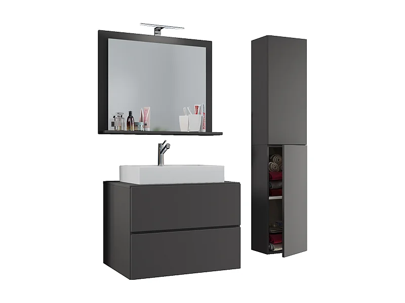 Bathroom furniture washbasin Lendas Anthracite H. 150 x W. 93 x D. 51 cm