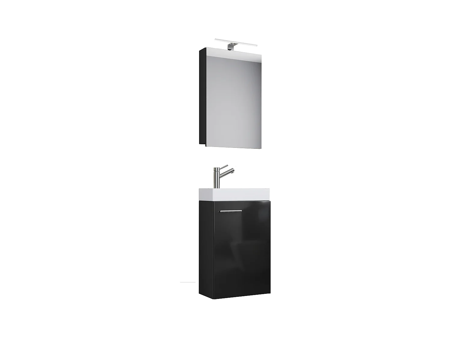 Bathroom furniture washbasin Slito Black H. 130 x W. 41 x D. 22 cm