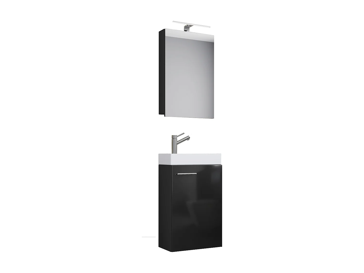 Bathroom furniture washbasin Slito Black H. 130 x W. 41 x D. 22 cm