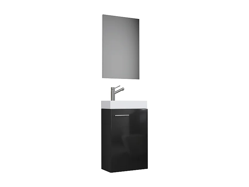 Bathroom furniture washbasin Slito Black W. 41 x H. 130 x d. 22 cm