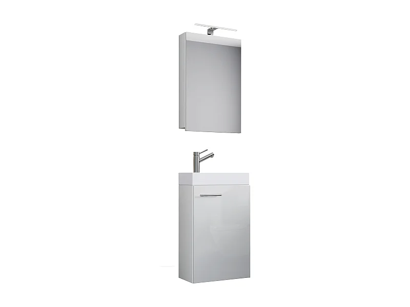 Bathroom furniture washbasin Slito White H. 130 x W. 41 x D. 22 cm