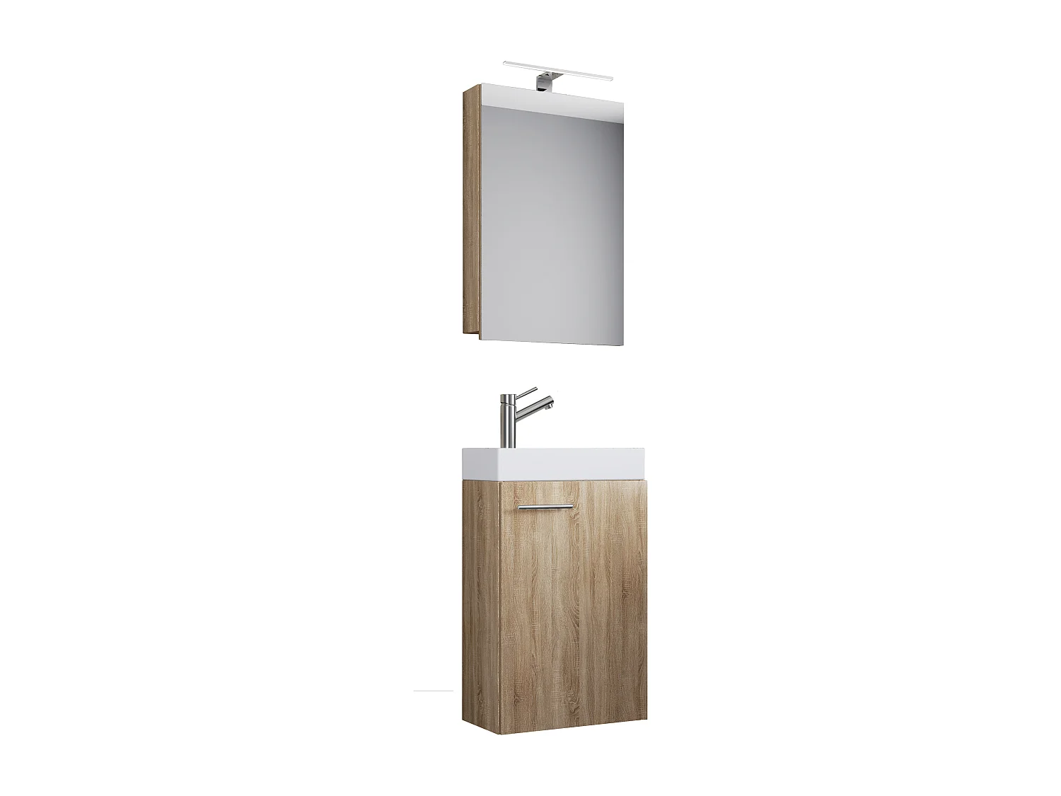 Bathroom furniture washbasin Slito Sonoma oak (Sägerau) H. 130 x W. 41 x D. 22 cm