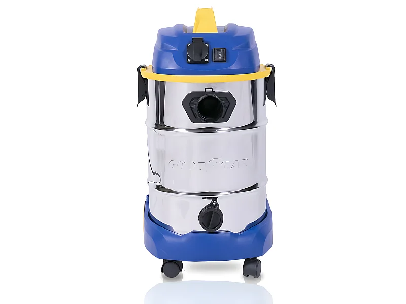 Goodyear - Aspirador Industrial para Sólidos y Líquidos 30 L. Aspiradores sin Bolsa 1.600W. Enchufe Sincronizado 1.000W.