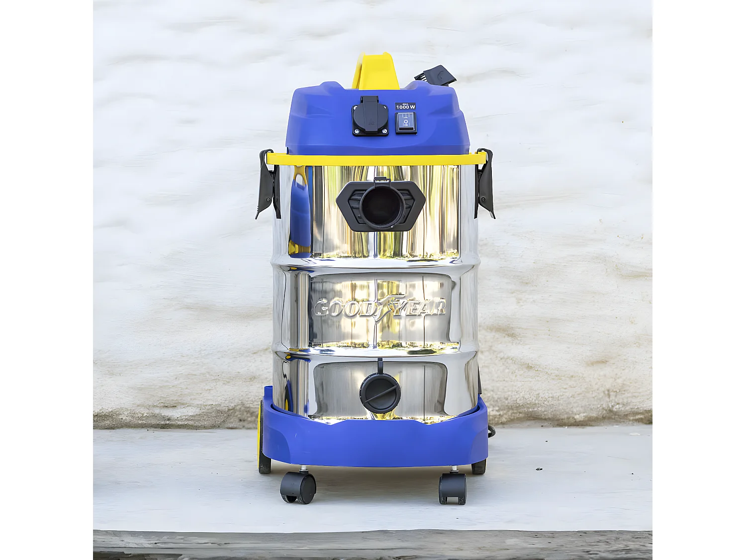 Goodyear - Aspirador Industrial para Sólidos y Líquidos 30 L. Aspiradores sin Bolsa 1.600W. Enchufe Sincronizado 1.000W.