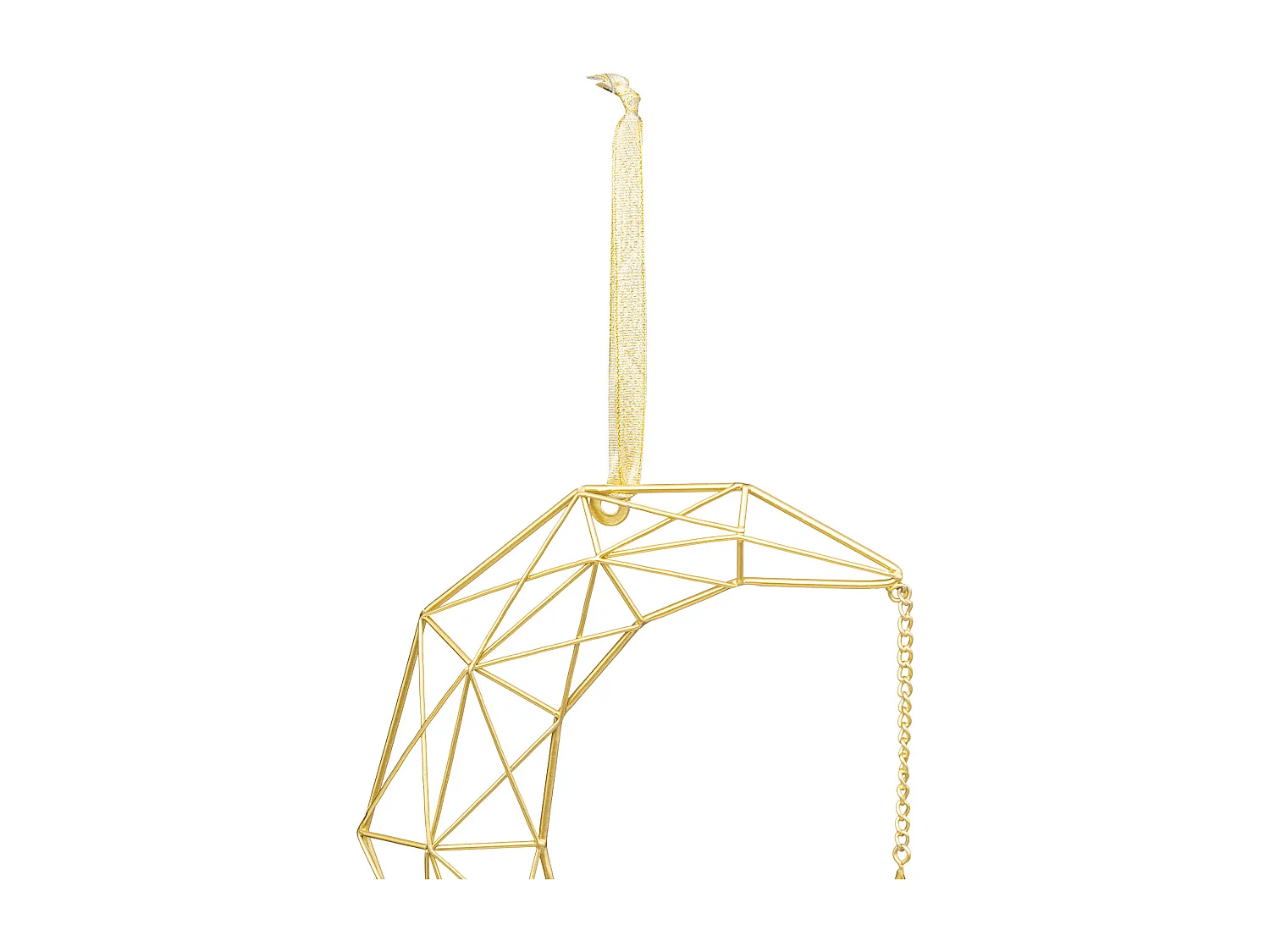 Déco de Noël Suspension Lune en métal Doré H 26 cm
