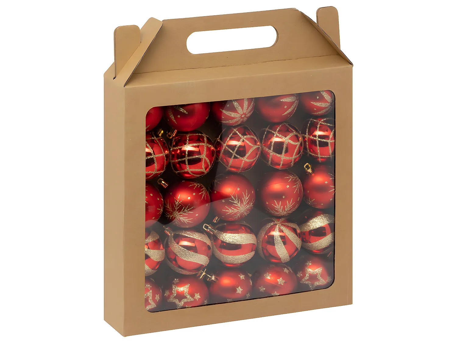 Déco de sapin Lot de 25 Boules de Noël D 6 cm - Rouge et Doré