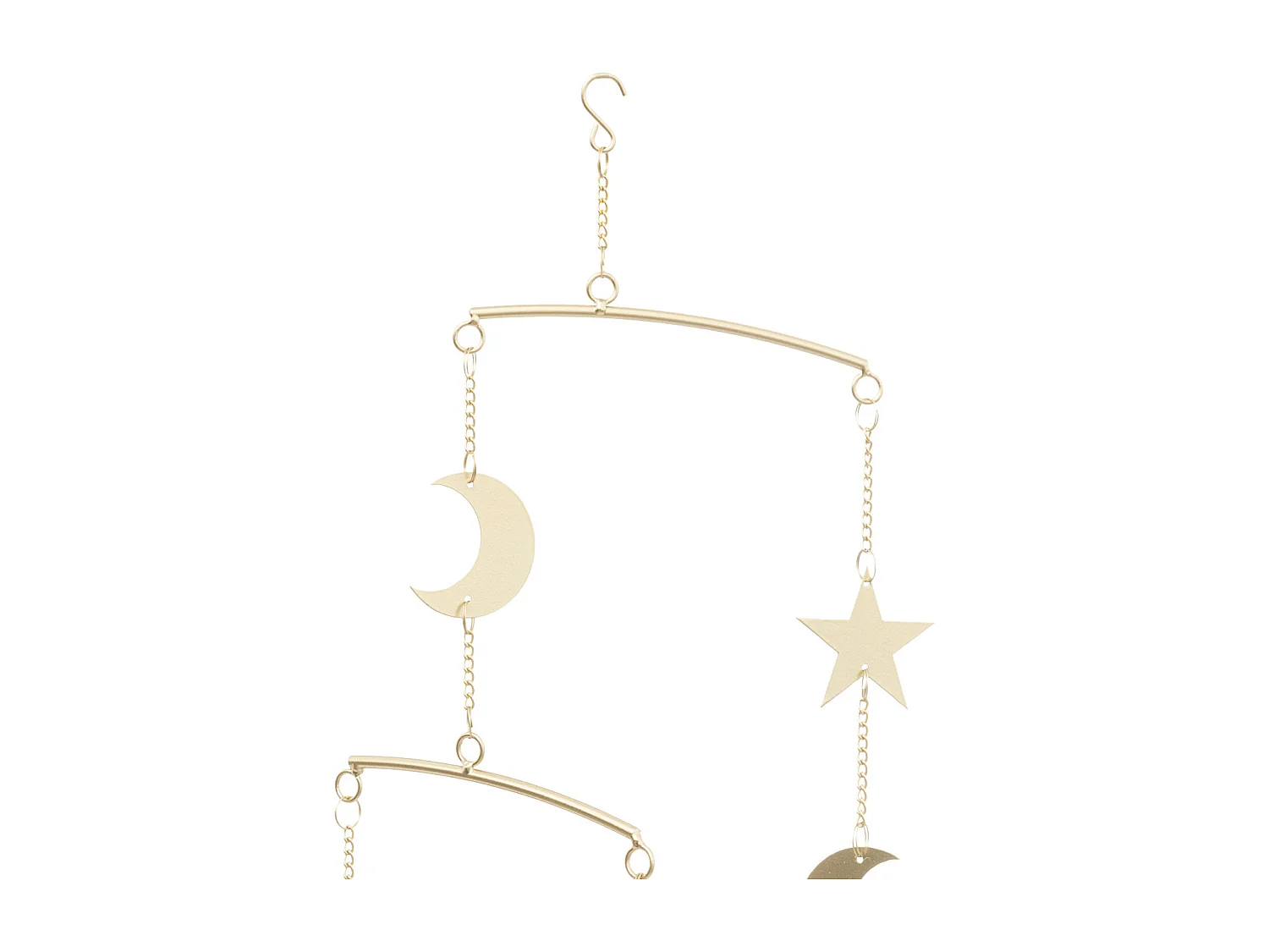 Móvil de metal luna y sol