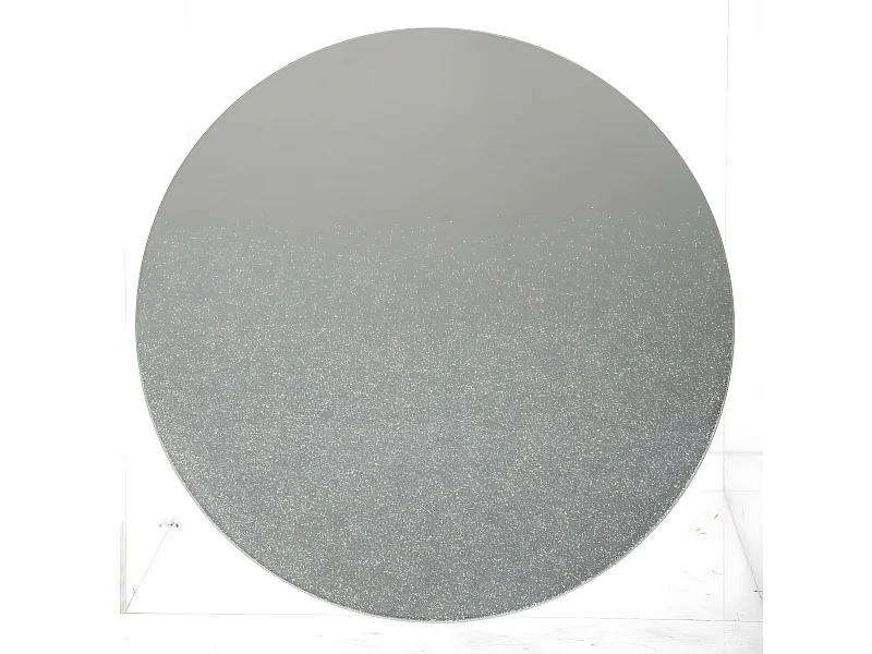 Photophore Support à bougie Plaque en Verre effet miroir Argent pailleté D 30 cm