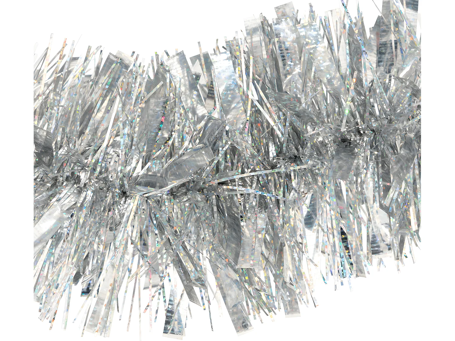 Guirlande de Noël large 10 cm Laser Argent Longueur 3 mètres