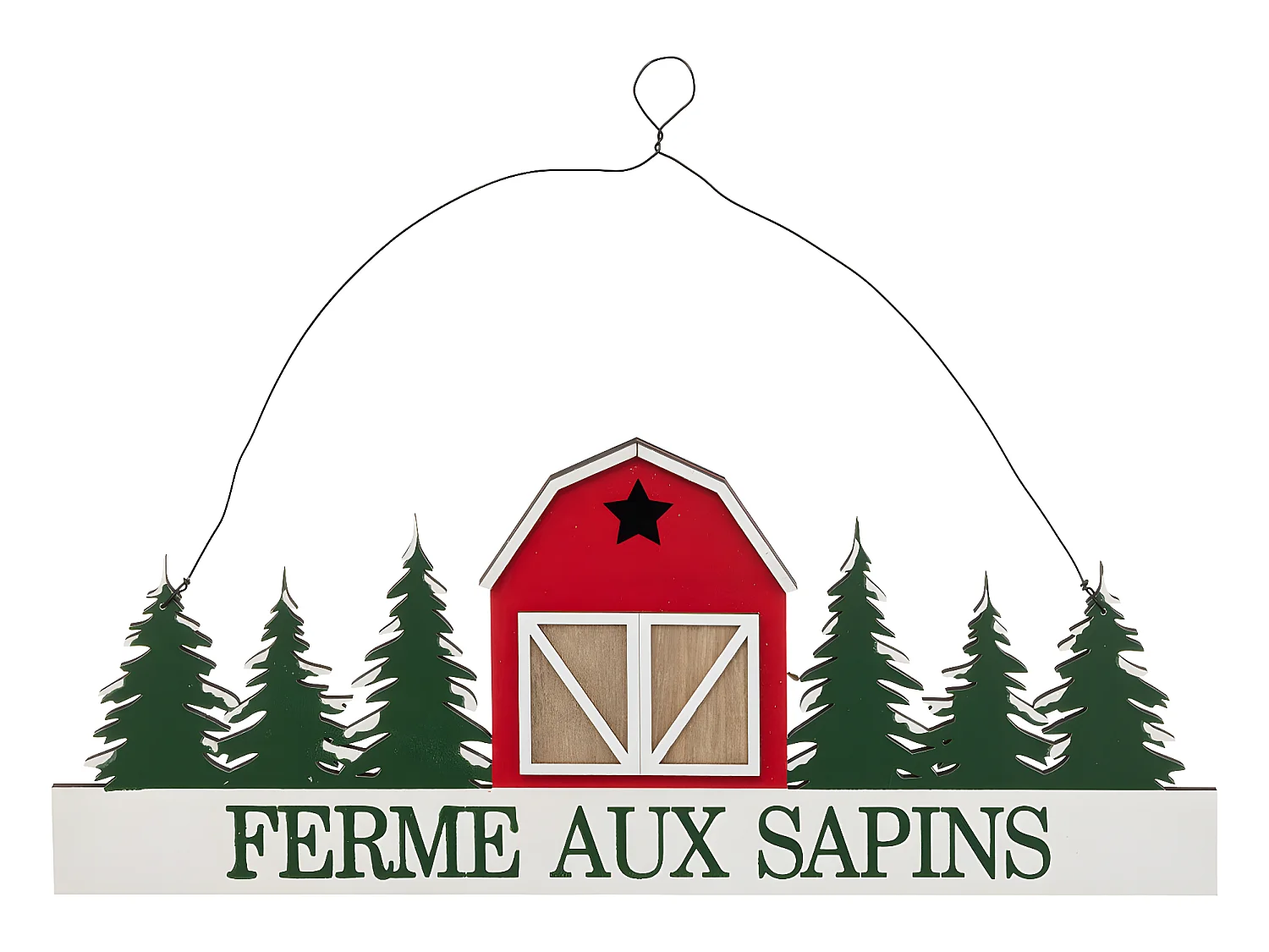 Suspension de Noël Ferme aux Sapins L 45 cm