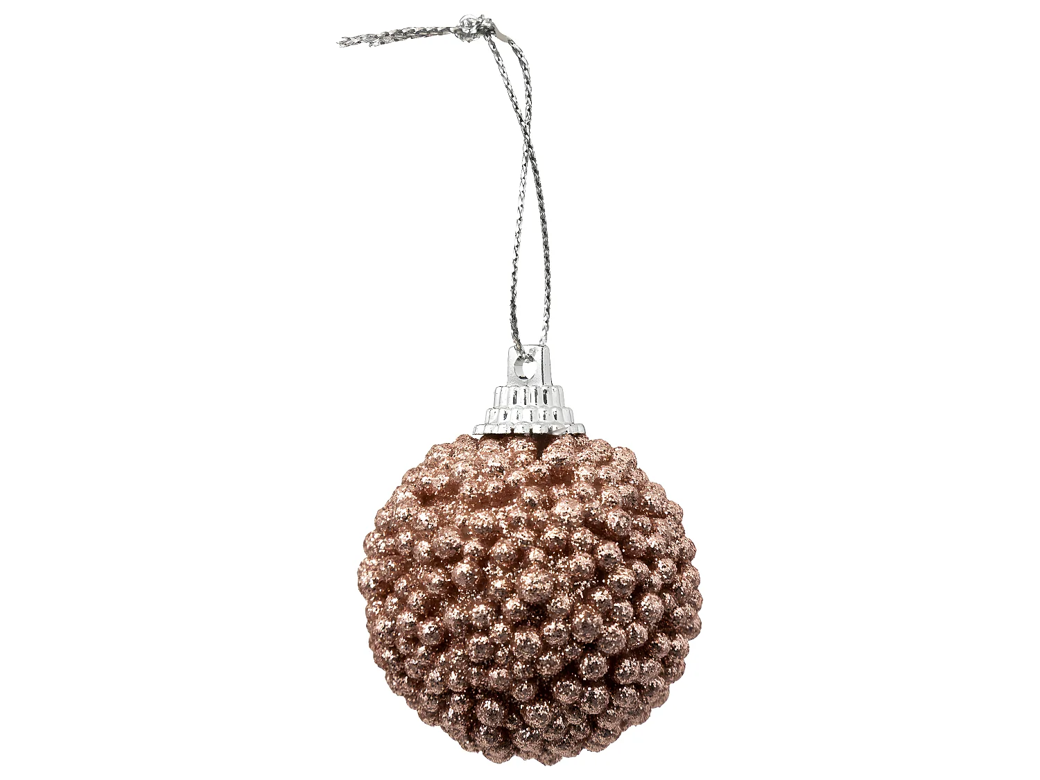 Déco de Sapin Kit 10 Boules de Noël  D 4 cm Bille Rose pailleté