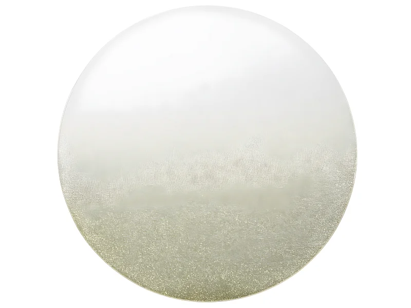 Photophore Support à bougie Plaque en Verre effet miroir Or pailleté D 30 cm