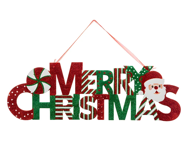 Déco de Noël à suspendre Pancarte Merry Christmas L 57.5 cm