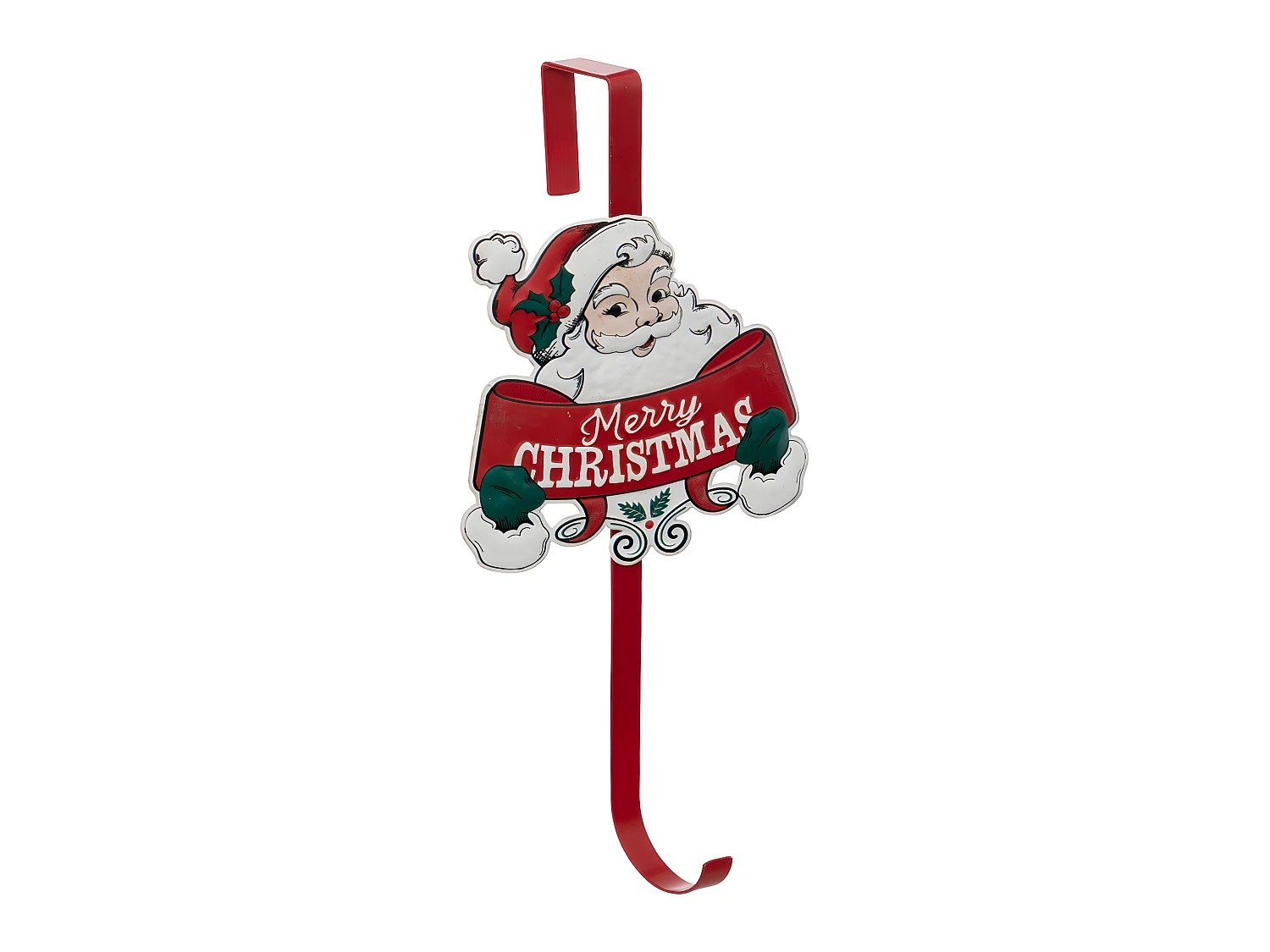 Déco de Noël Accroche Couronne en métal Père Noël H 38.5 cm