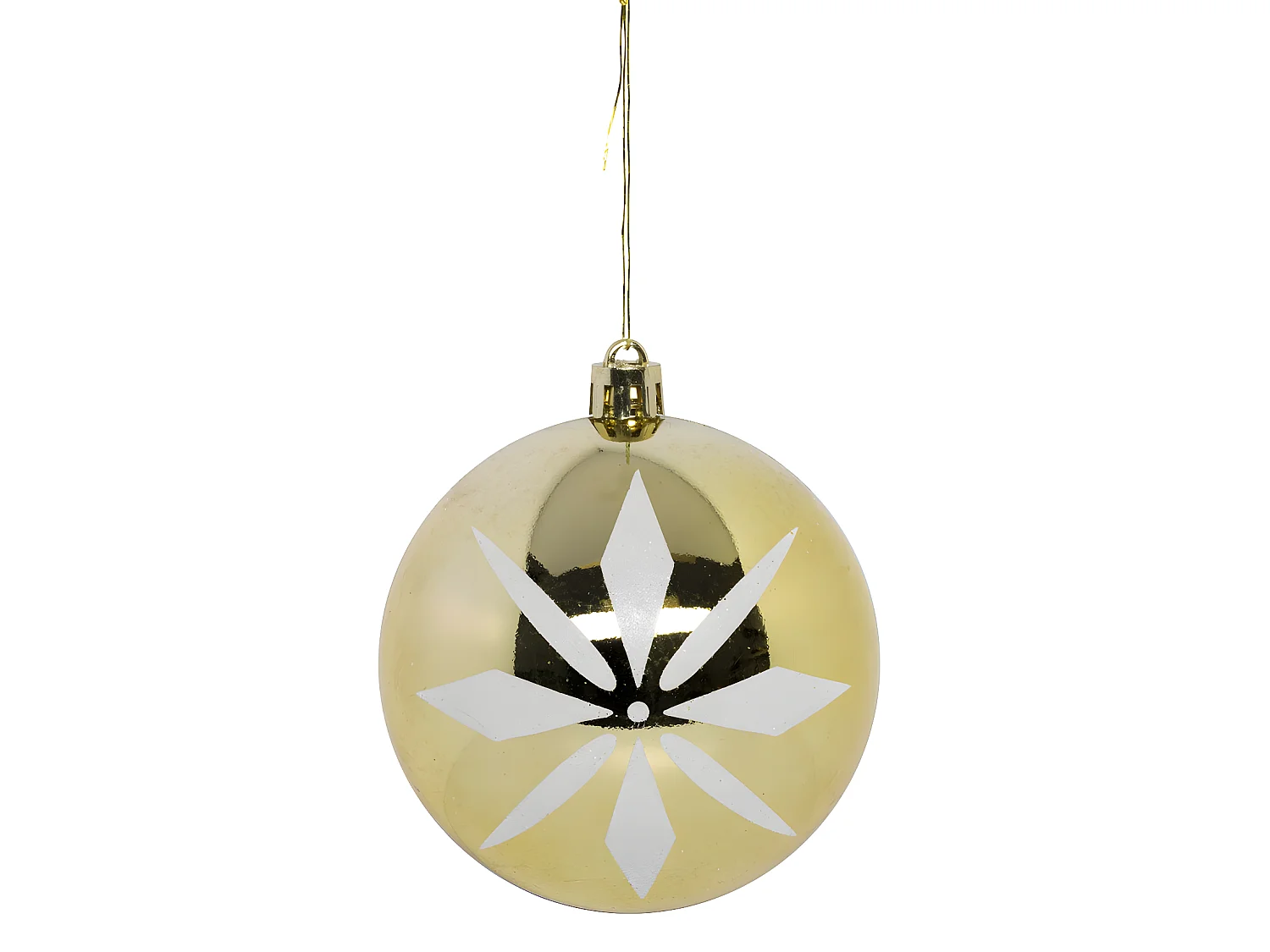 Déco de sapin Lot de 8 Boules de Noël D 8 cm - Doré et Blanc