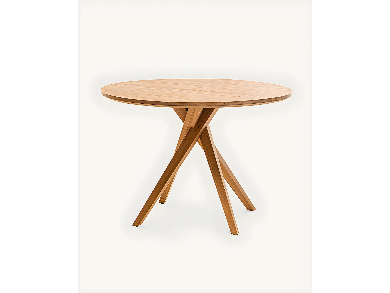 Shiraz - Table repas ronde en teck massif D110 cm 4/6 pers.