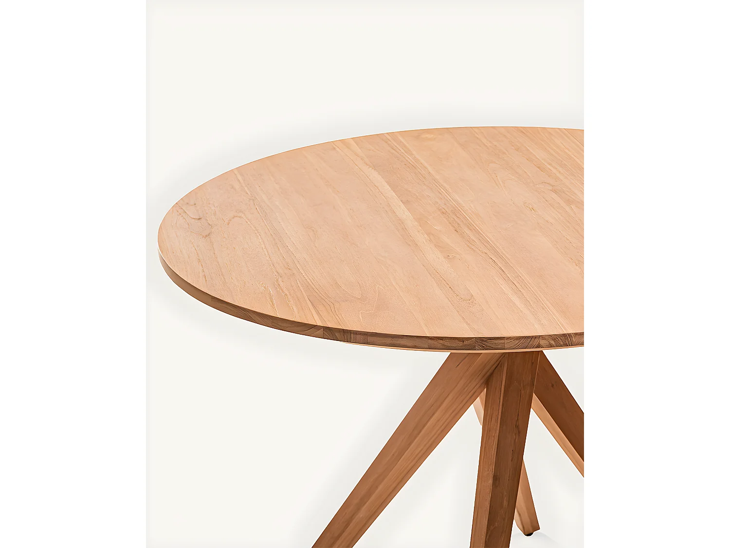 Shiraz - Table repas ronde en teck massif D110 cm 4/6 pers.