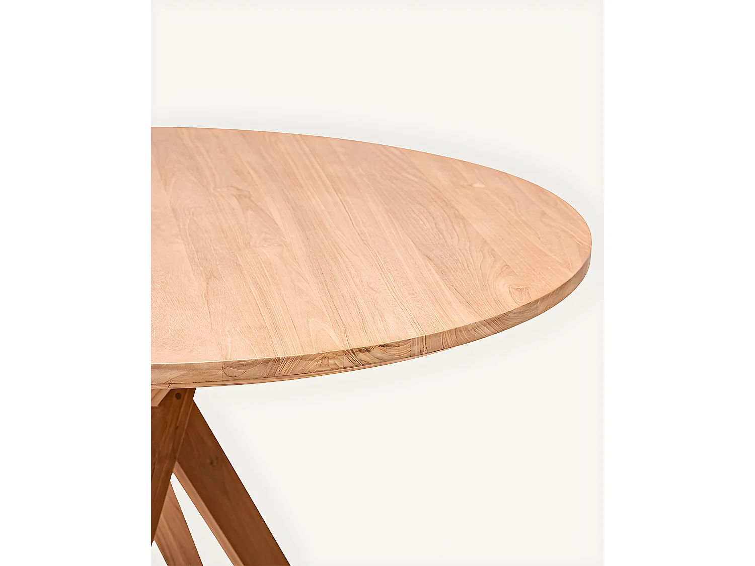 Shiraz - Table repas ronde en teck massif D110 cm 4/6 pers.