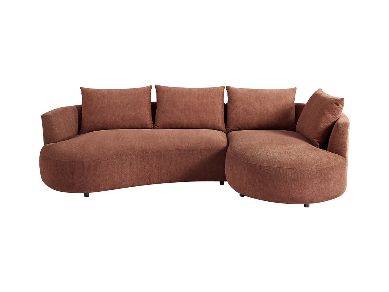 Højre hjørnesofa i tekstureret terracotta velour LOUSADO