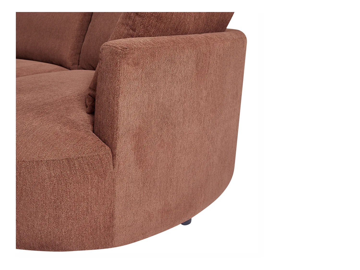 Højre hjørnesofa i tekstureret terracotta velour LOUSADO