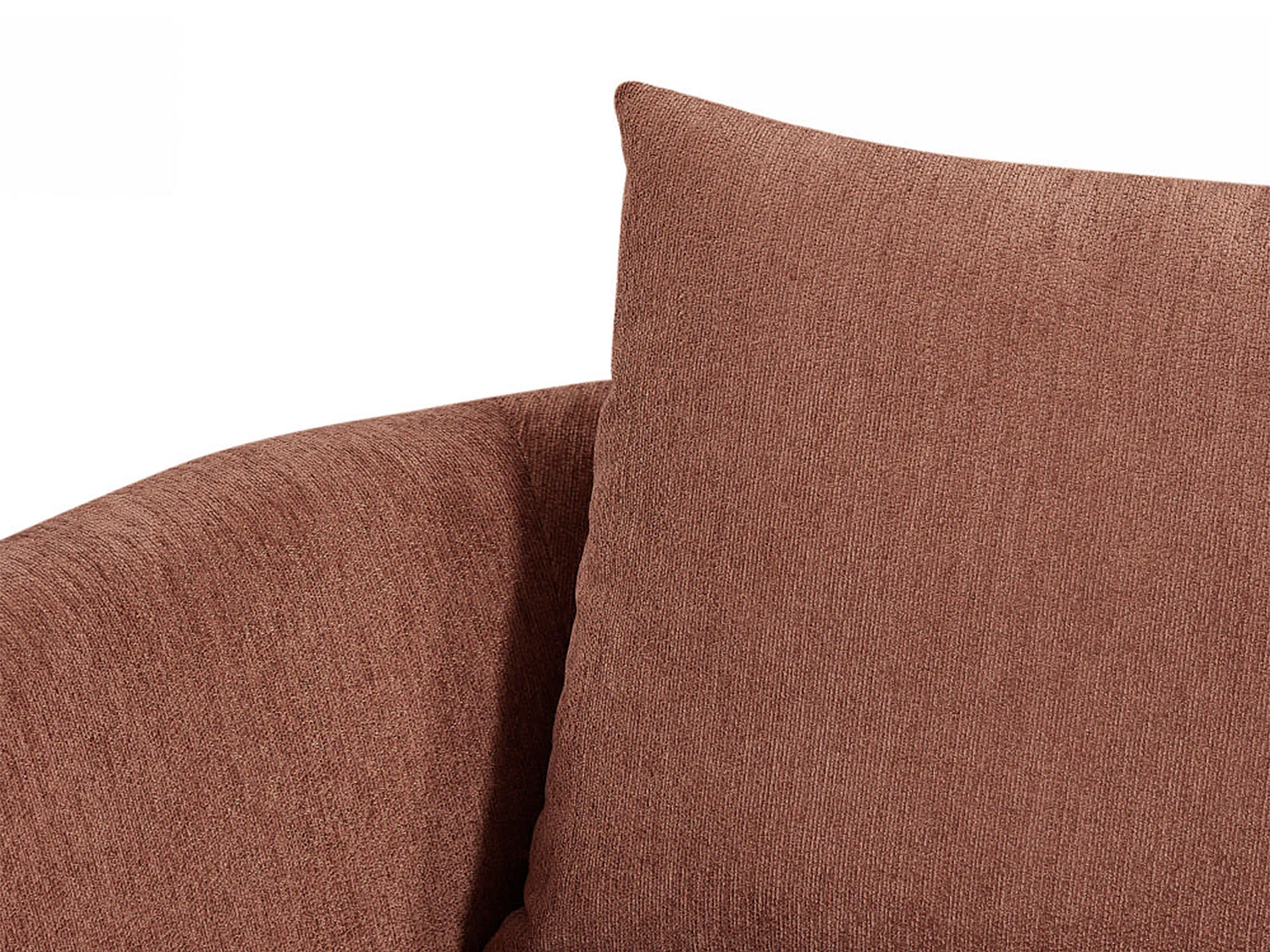 Canapé d'angle gauche en velours texturé terracotta LOUSADO