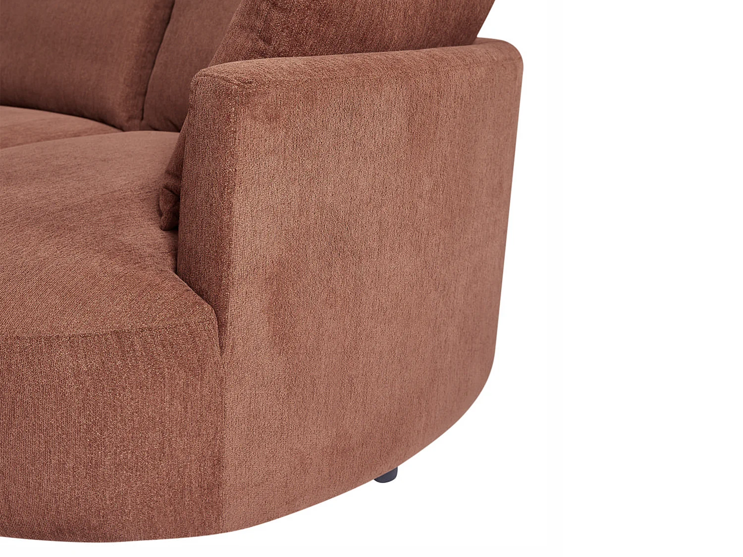 Ecksofa - Ecke links - Strukturstoff - Terracotta - LOUSADO