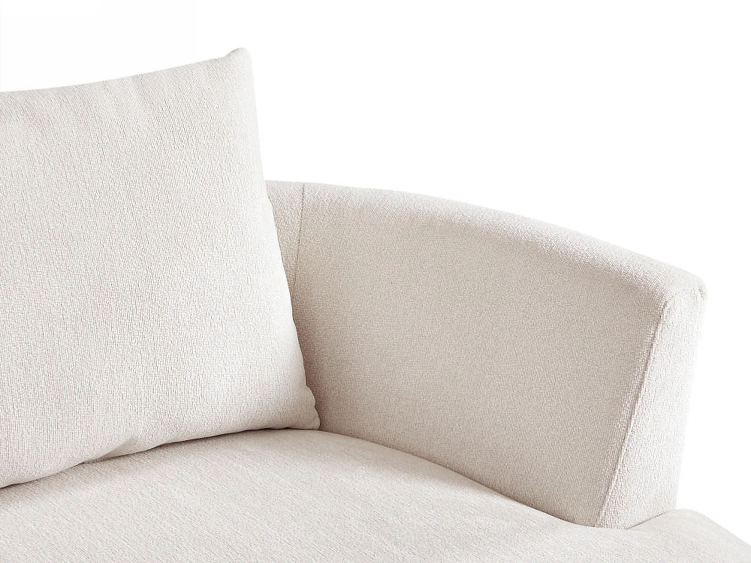 Ecksofa - Ecke rechts - Strukturstoff - Beige - LOUSADO