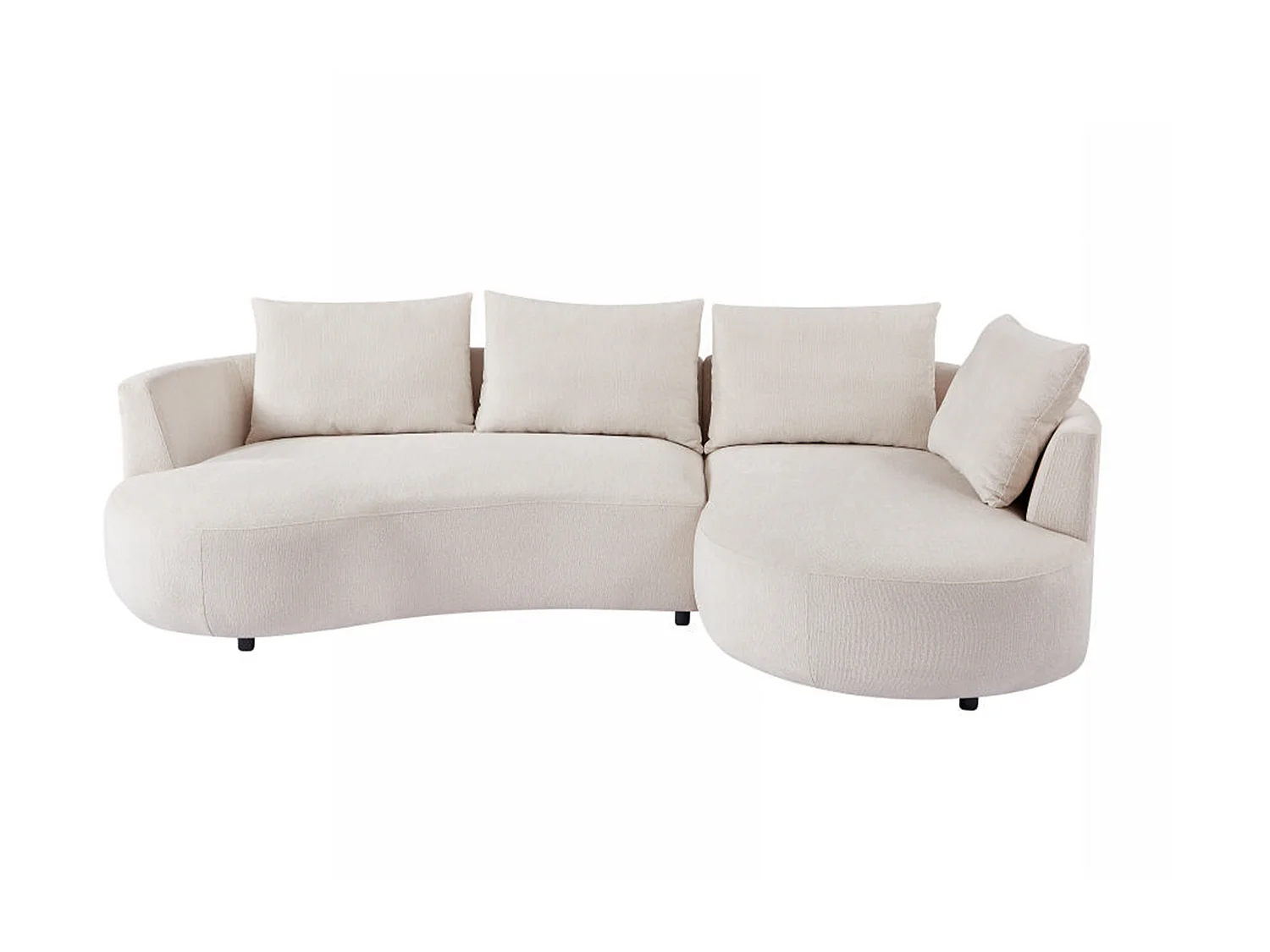 Ecksofa - Ecke rechts - Strukturstoff - Beige - LOUSADO