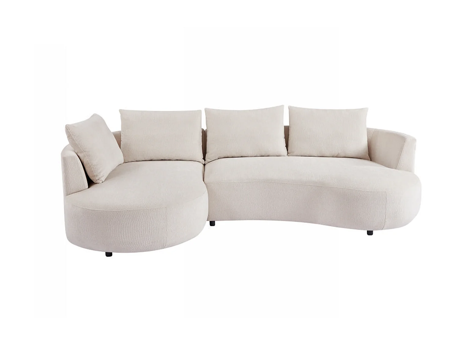 Ecksofa - Ecke links - Strukturstoff - Beige - LOUSADO