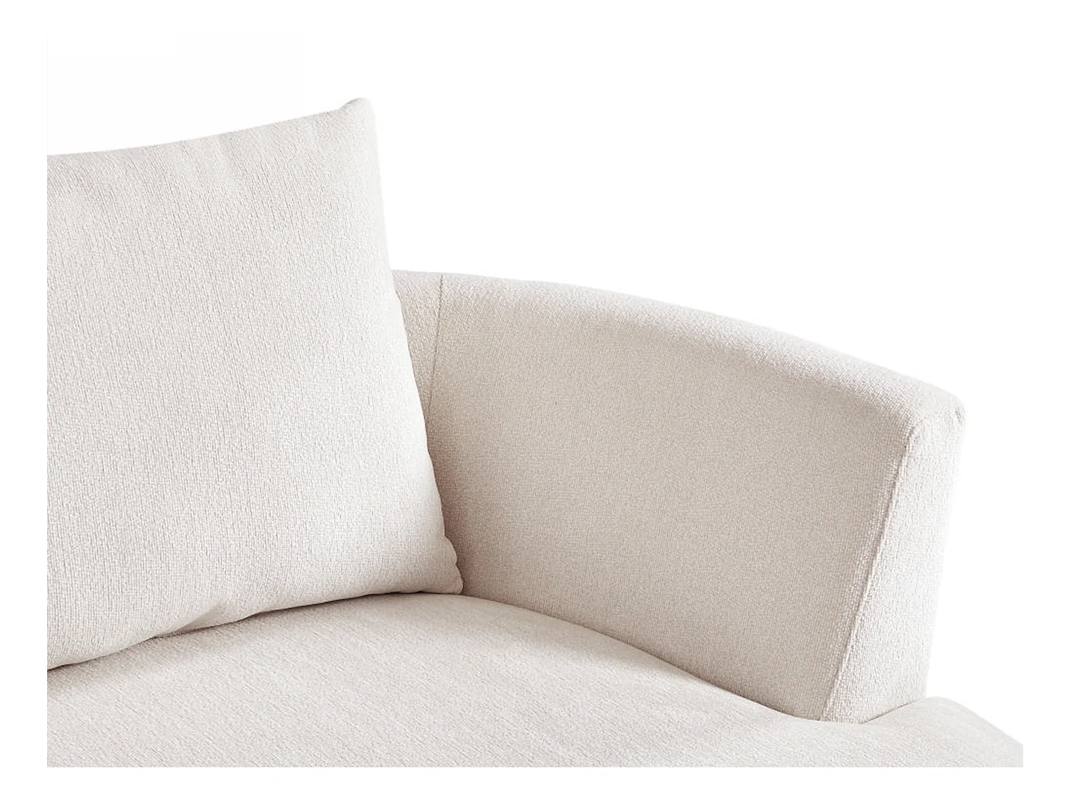 Canapé d'angle gauche en velours texturé beige LOUSADO
