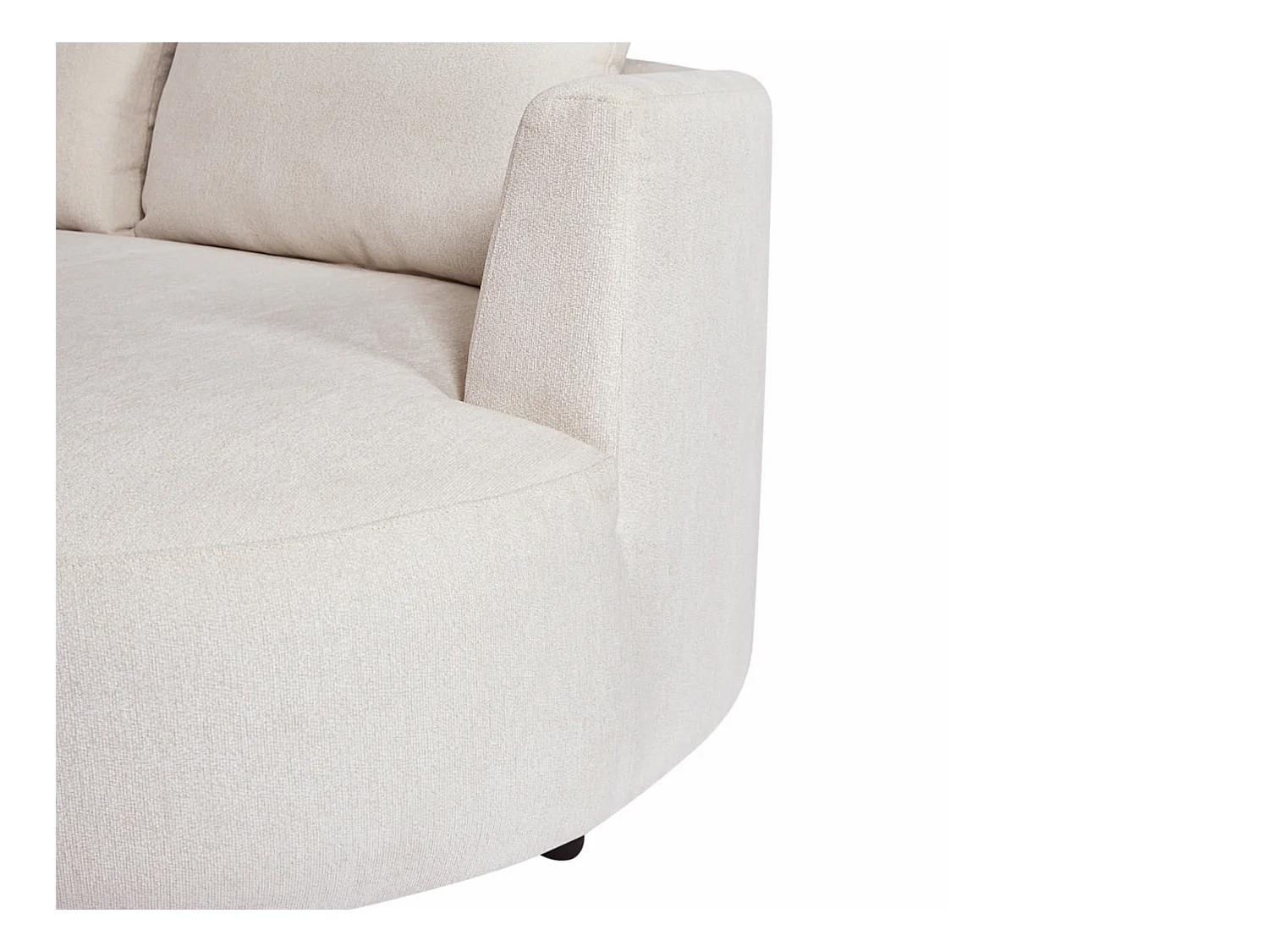 Canapé d'angle gauche en velours texturé beige LOUSADO