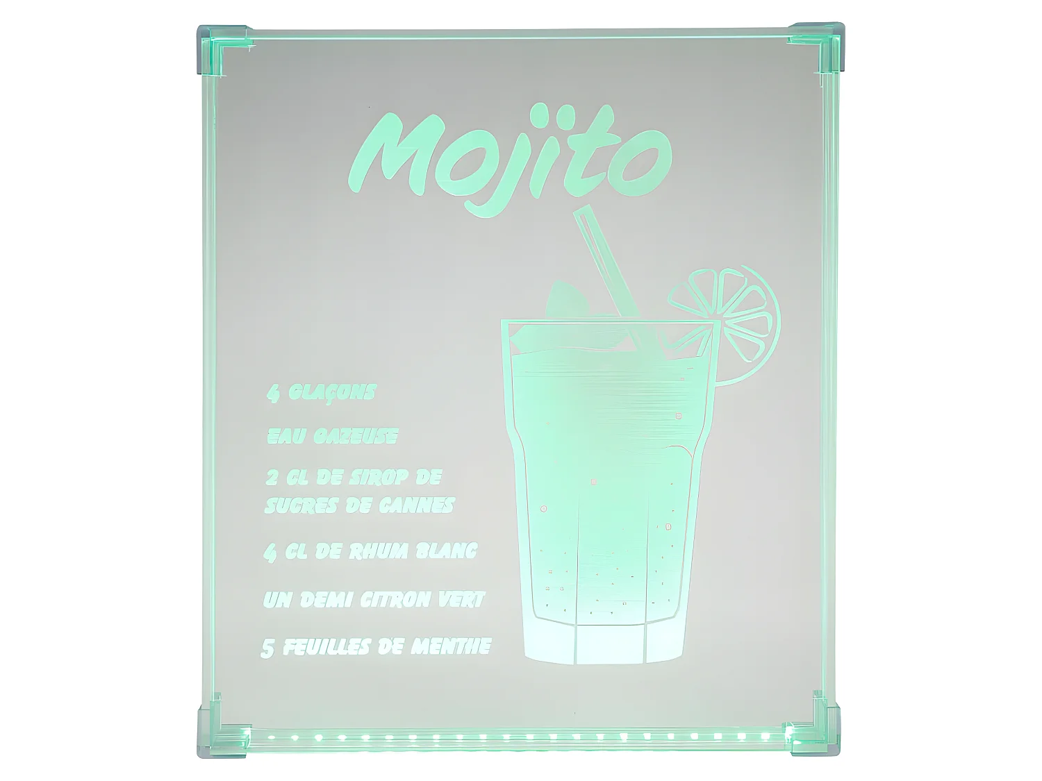 Néon mural USB recette du Mojito Ostaria