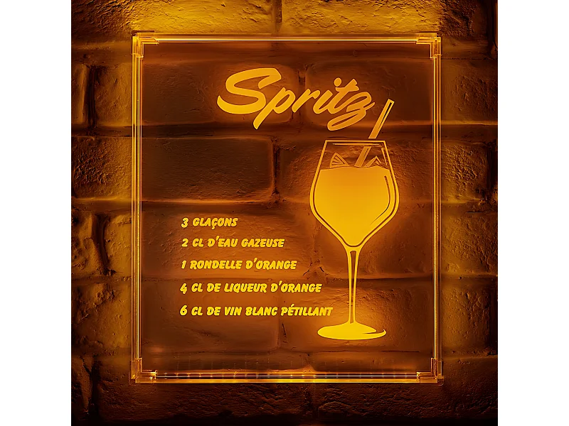 Néon mural USB recette du Spritz Ostaria